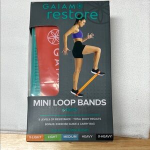 GAIAM Mini Loop Bands - Teal, Red, Orange, Green, Blue